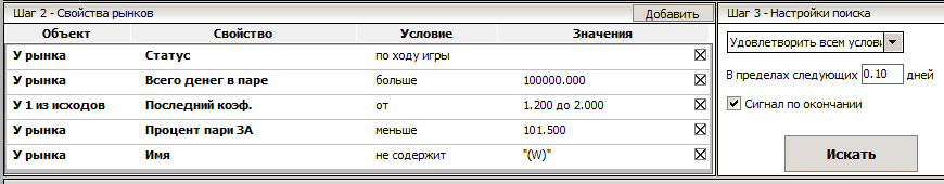 Универсальные фильтры рынков